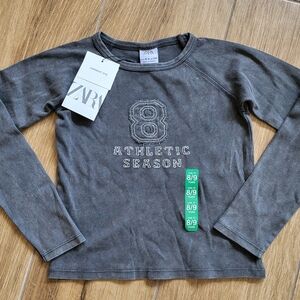 Zara Gray Long Sleeve Kids Tee
